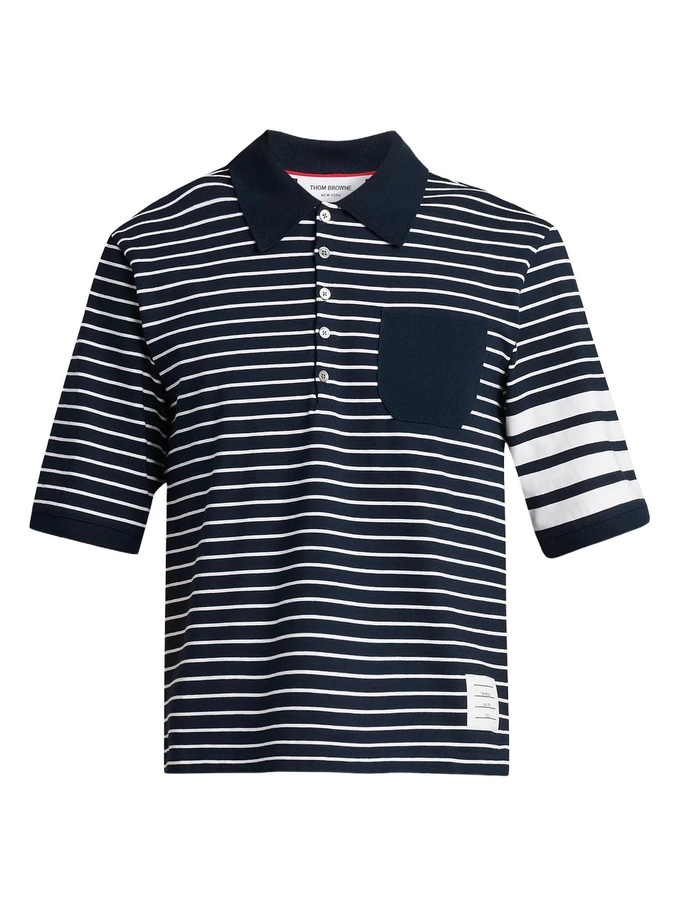 Thom Browne Men's Engineered 4-Bar High-Twist Jersey Polo Shirt