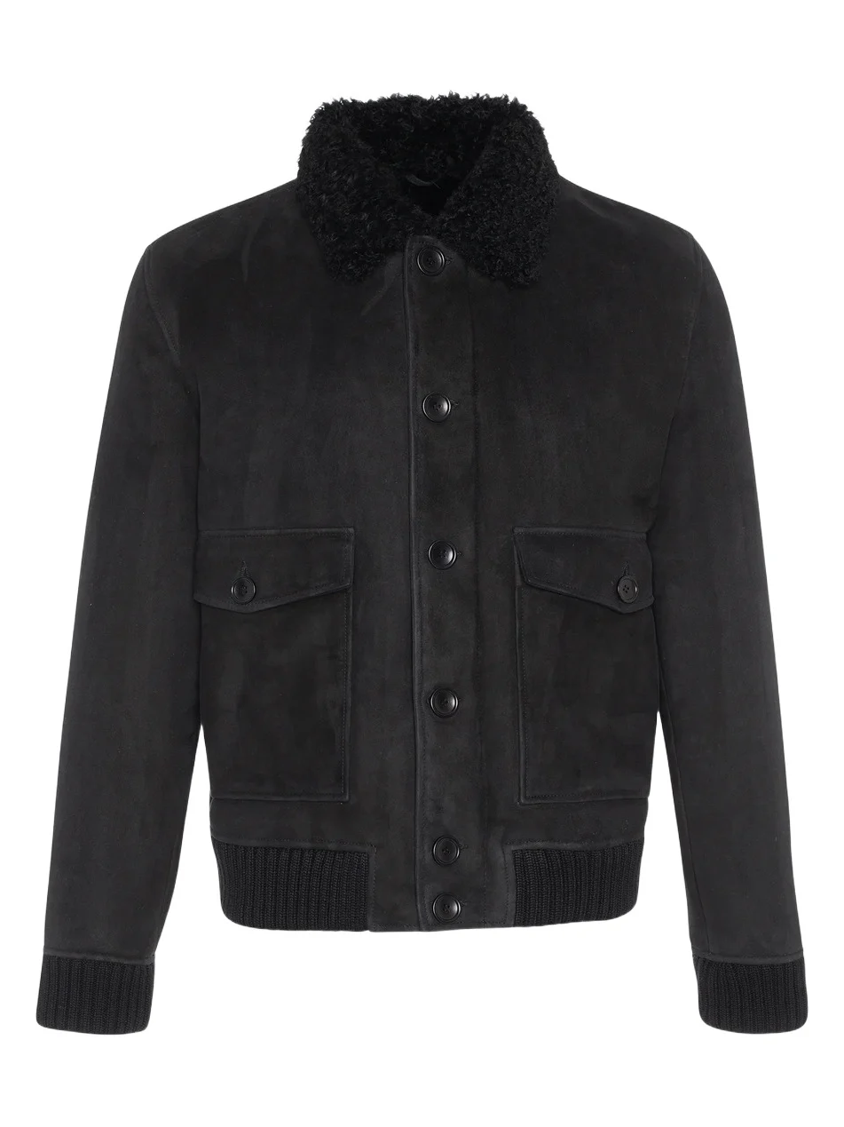 Men's Suede Shearling Lamb Bomber Jacket Men's Suede Shearling Lamb Bomber Jacket