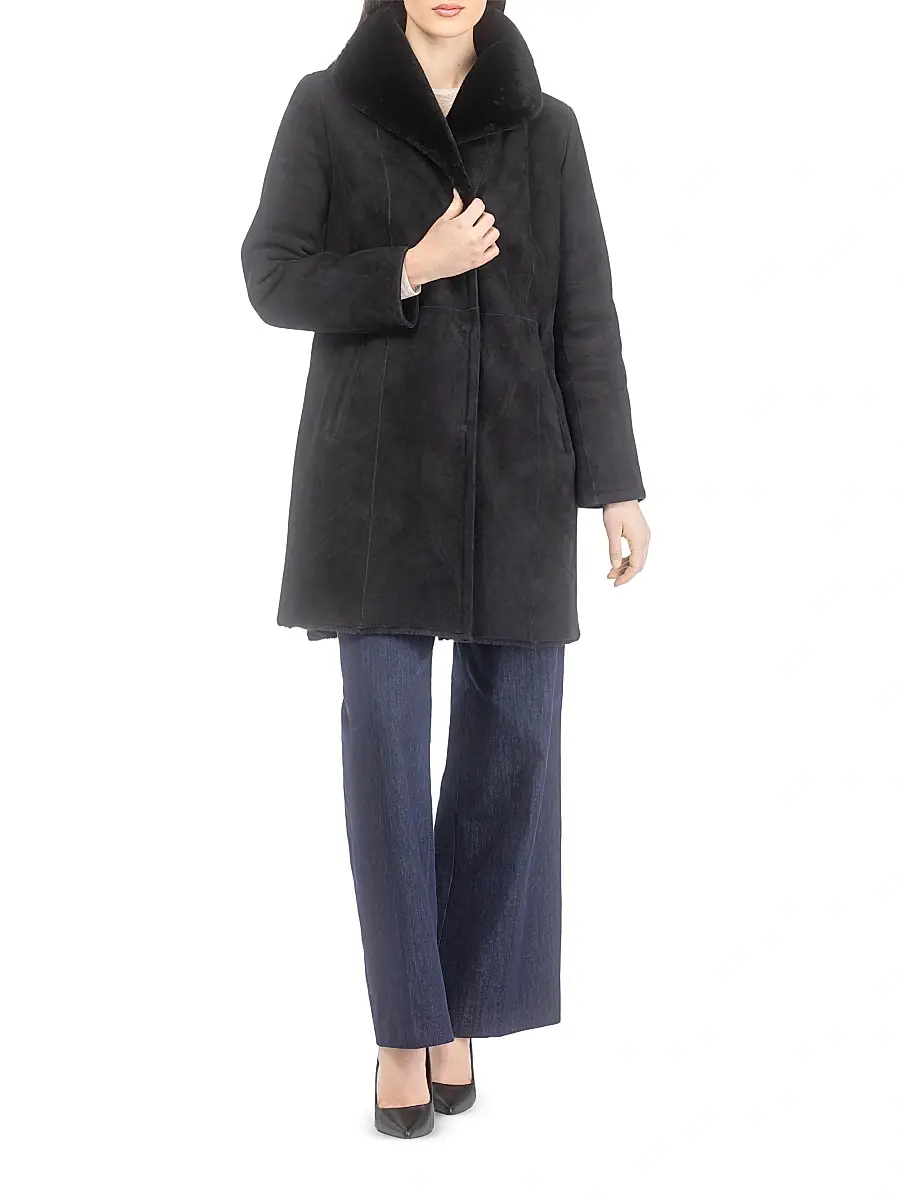 Gorski Women's Merino Shearling Lamb Stroller Coat | Thumbnail 2