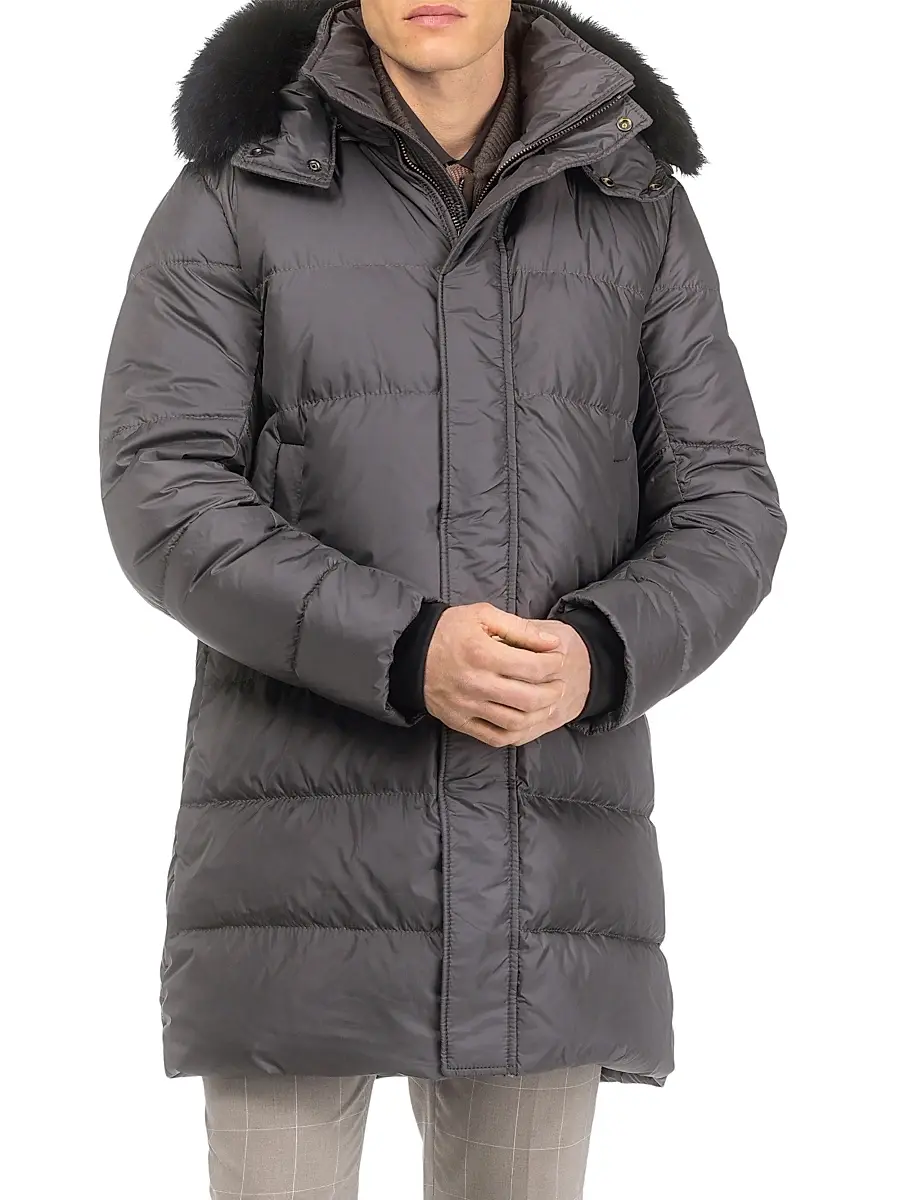 Gorski Men's Apres-Ski Parka with Detachable Toscana Lamb Hood Trim | Thumbnail 3 Gorski Men's Apres-Ski Parka with Detachable Toscana Lamb Hood Trim | Thumbnail 3