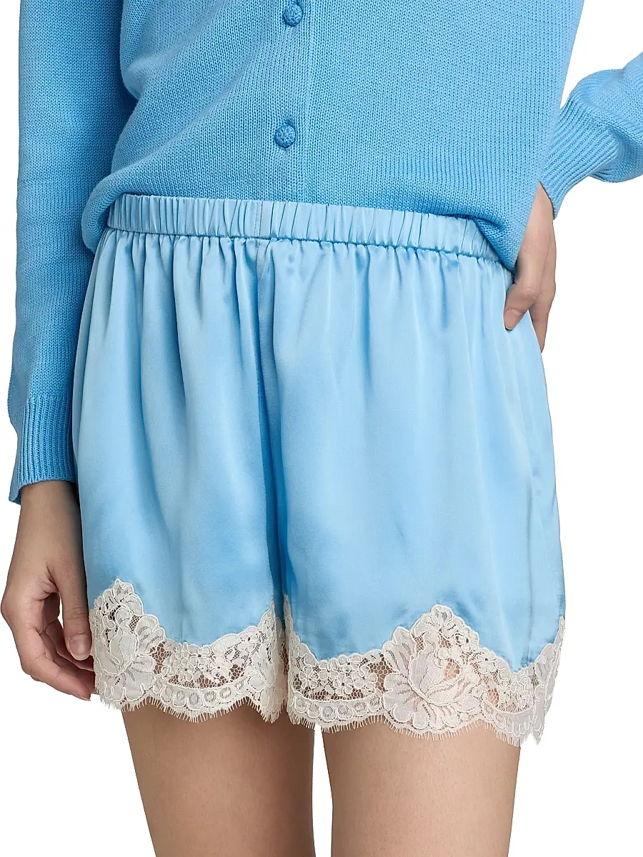 Cami NYC Women's Anora Lace-Trim Silk Shorts | Thumbnail 6