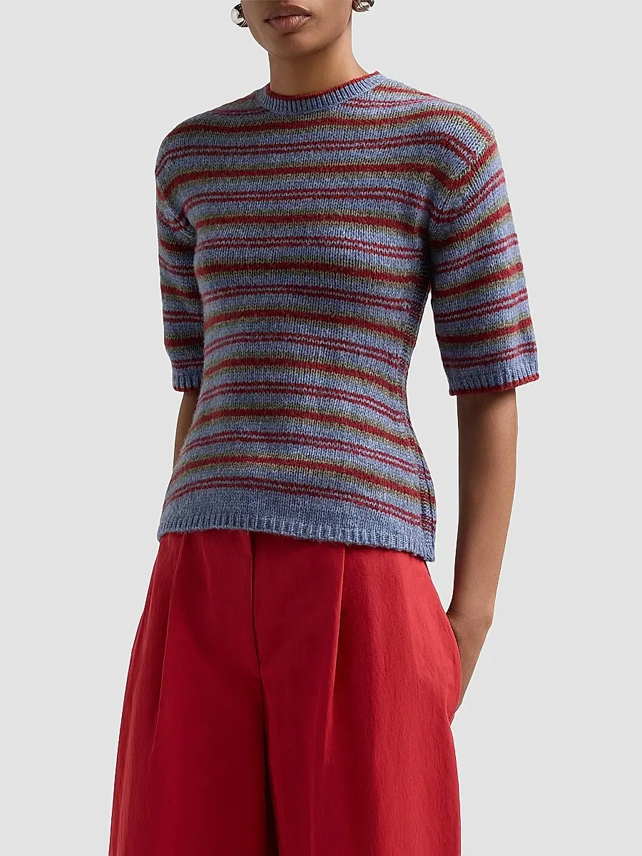 Proenza Schouler White Label Women's Dana Striped Wool-Blend Sweater | Thumbnail 4 Proenza Schouler White Label Women's Dana Striped Wool-Blend Sweater | Thumbnail 4