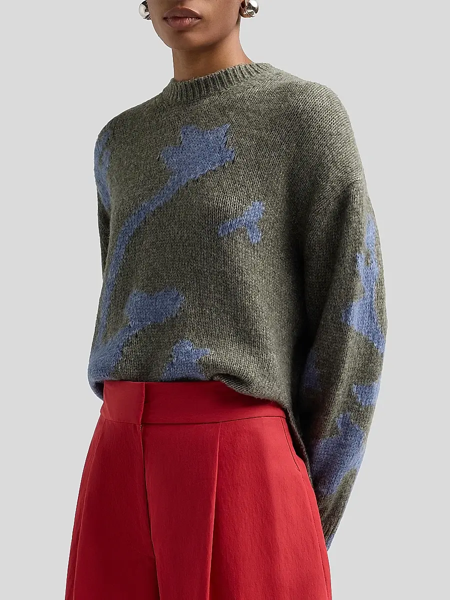 Proenza Schouler White Label Women's Cathy Abstract Rib-Knit Sweater | Thumbnail 4 Proenza Schouler White Label Women's Cathy Abstract Rib-Knit Sweater | Thumbnail 4