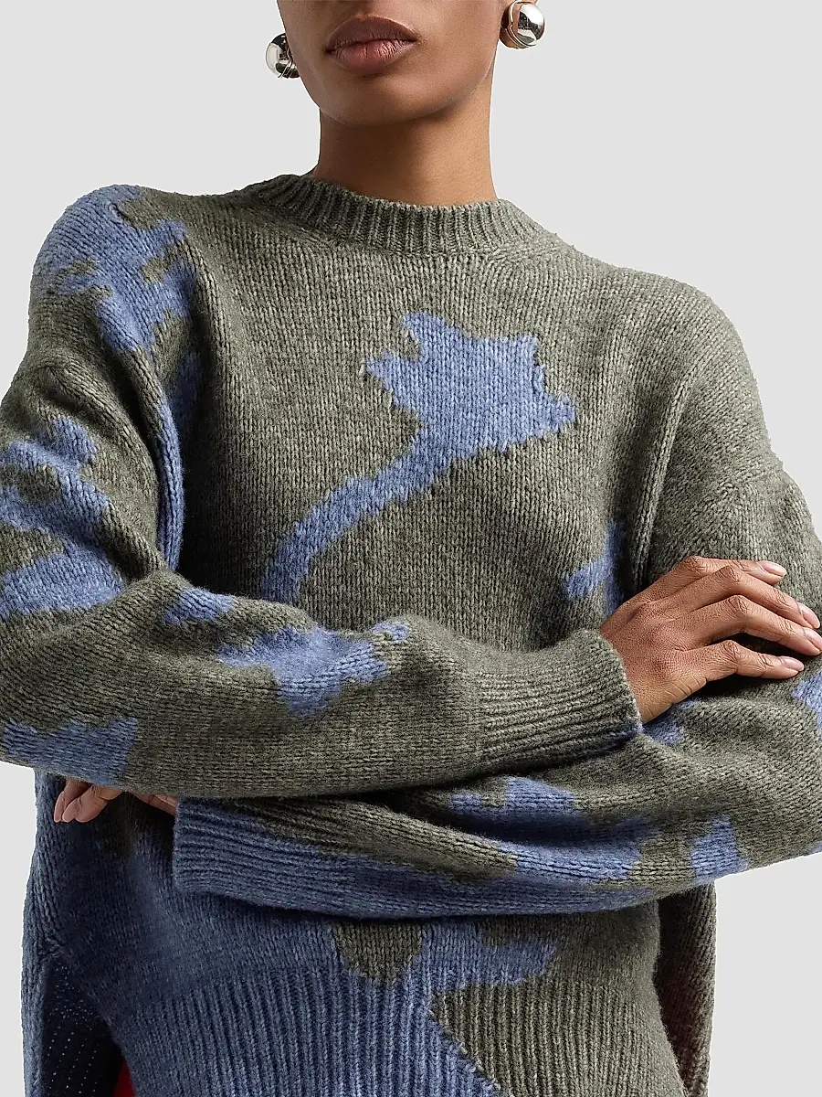 Proenza Schouler White Label Women's Cathy Abstract Rib-Knit Sweater | Thumbnail 5 Proenza Schouler White Label Women's Cathy Abstract Rib-Knit Sweater | Thumbnail 5