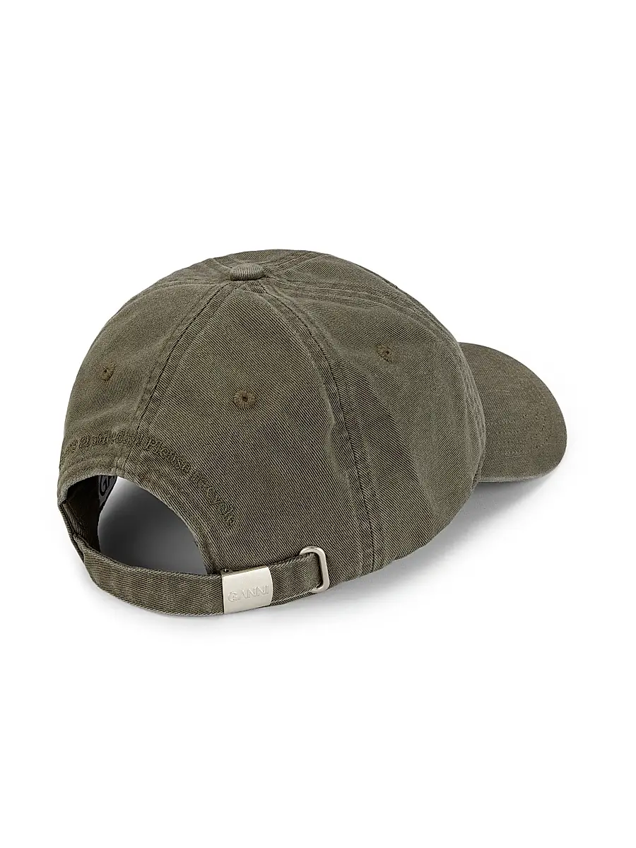 Ganni Women's Washed Cotton Canvas Cap | Thumbnail 2 Ganni Women's Washed Cotton Canvas Cap | Thumbnail 2