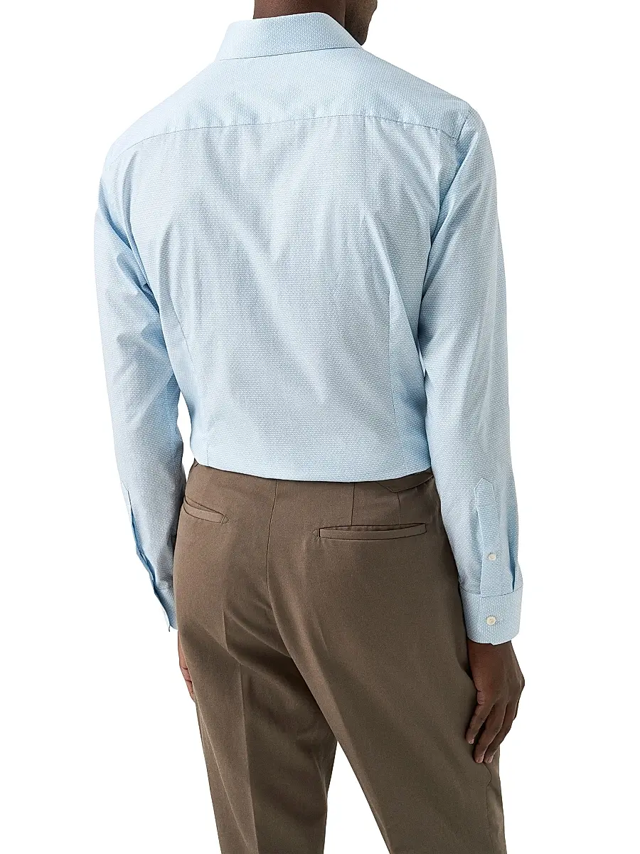 Eton Men's Contemporary Fit Geometric Twill Shirt | Thumbnail 4