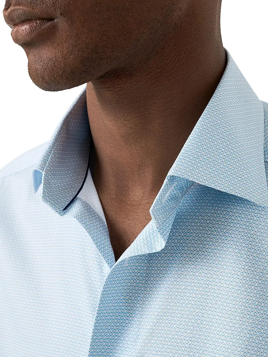 Eton Men's Contemporary Fit Geometric Twill Shirt | Thumbnail 5