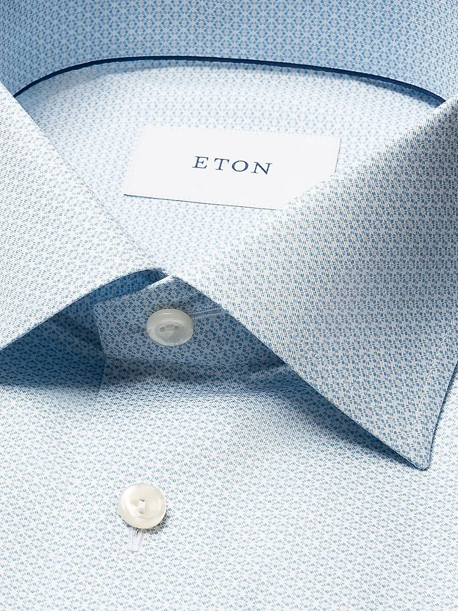 Eton Men's Contemporary Fit Geometric Twill Shirt | Thumbnail 7