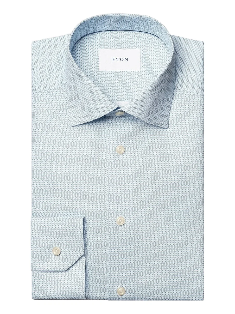 Men's Contemporary Fit Geometric Twill Shirt Men's Contemporary Fit Geometric Twill Shirt