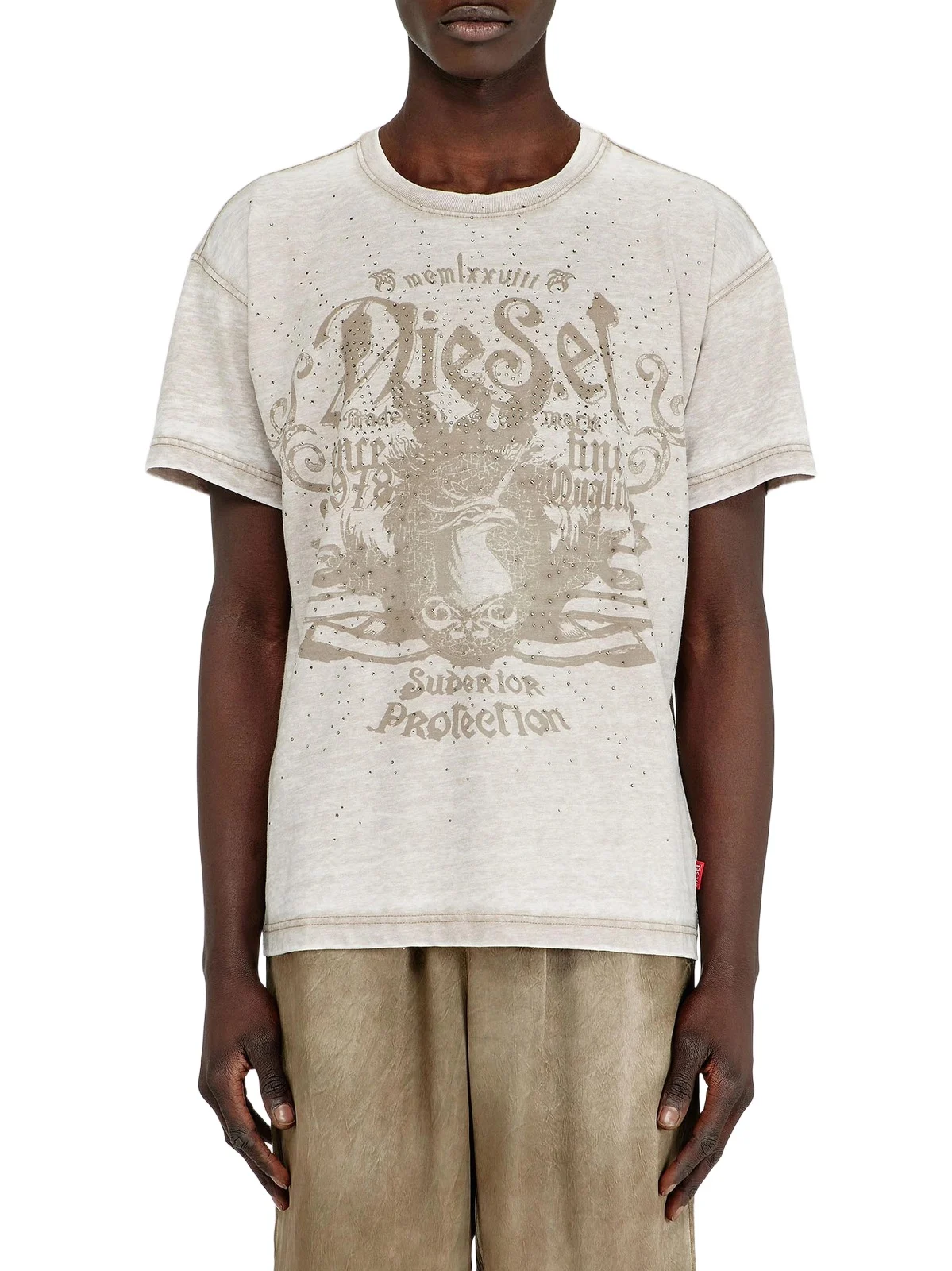 Men's Burnout Graphic Studded T-Shirt Men's Burnout Graphic Studded T-Shirt