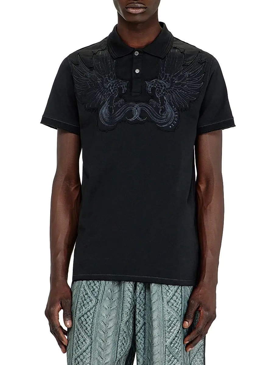 Diesel Men's Phen Embroidered Polo Shirt | Thumbnail 3 Diesel Men's Phen Embroidered Polo Shirt | Thumbnail 3