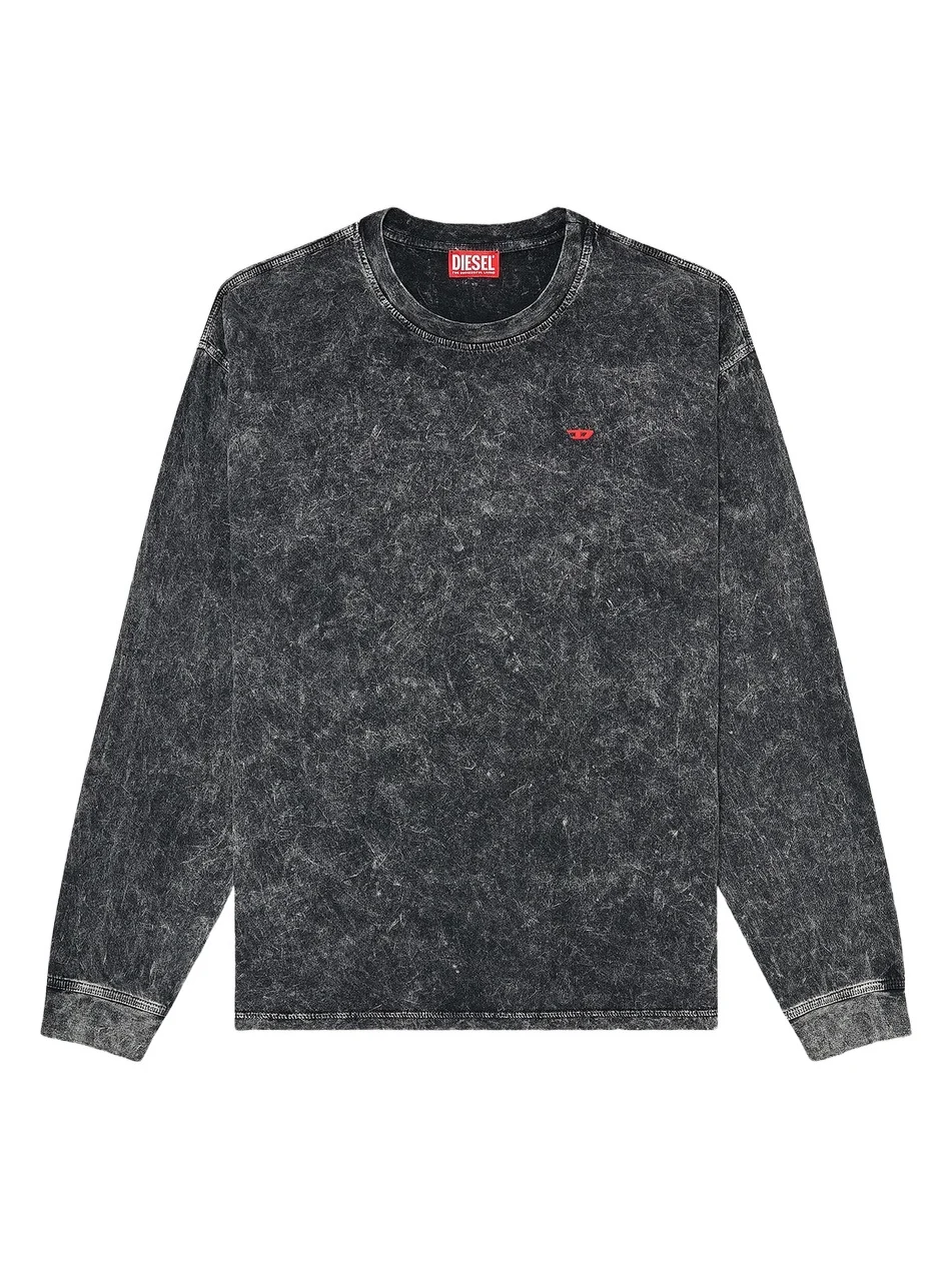 Men's Logo Acid-Washed Cotton T-Shirt