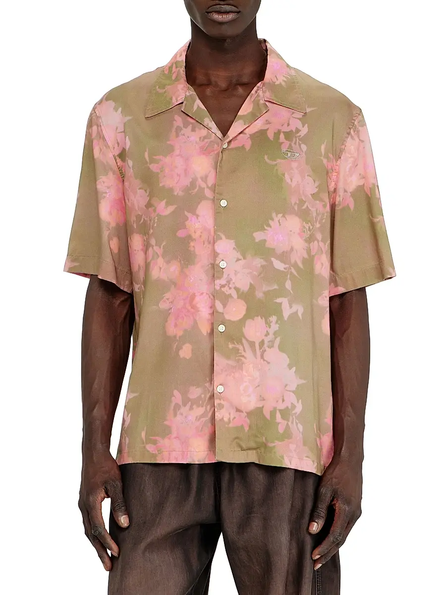 Diesel Men's Floral Bowling-Style Shirt | Thumbnail 2 Diesel Men's Floral Bowling-Style Shirt | Thumbnail 2