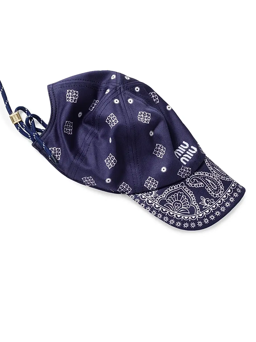 Miu Miu Women's Printed Cotton Baseball Cap | Thumbnail 2 Miu Miu Women's Printed Cotton Baseball Cap | Thumbnail 2