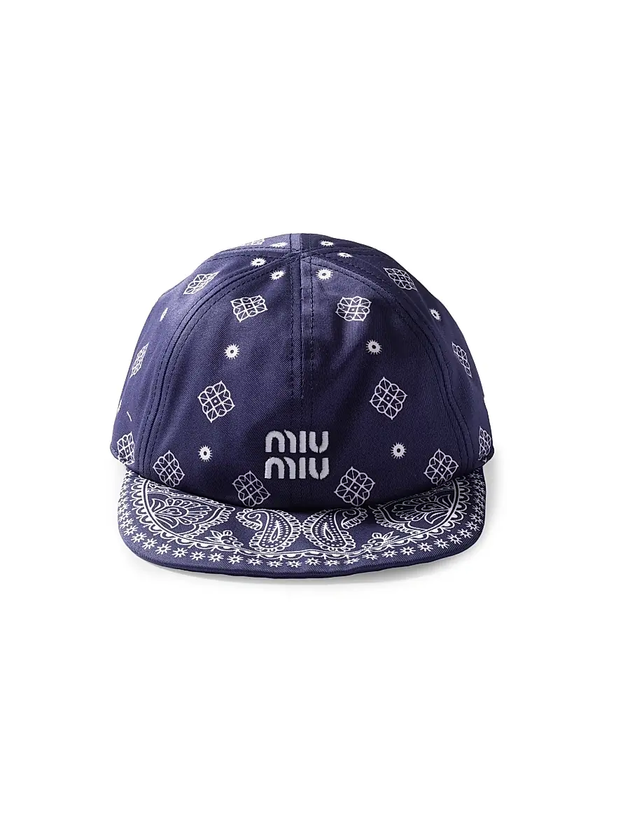 Miu Miu Women's Printed Cotton Baseball Cap | Thumbnail 3 Miu Miu Women's Printed Cotton Baseball Cap | Thumbnail 3