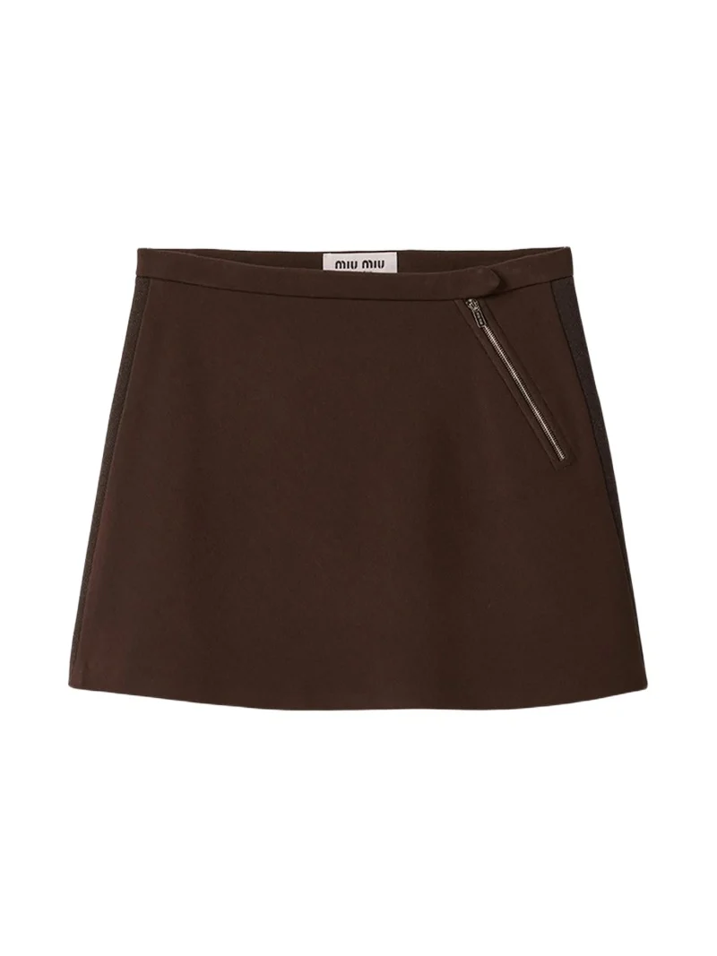 Miu Miu Women's Fabric Stitch Knit Mini Skirt