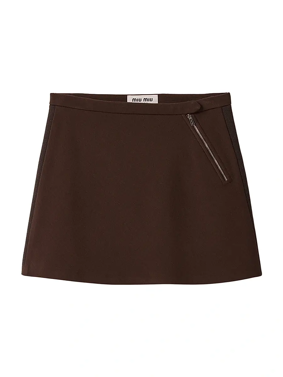 Miu Miu Women's Fabric Stitch Knit Mini Skirt