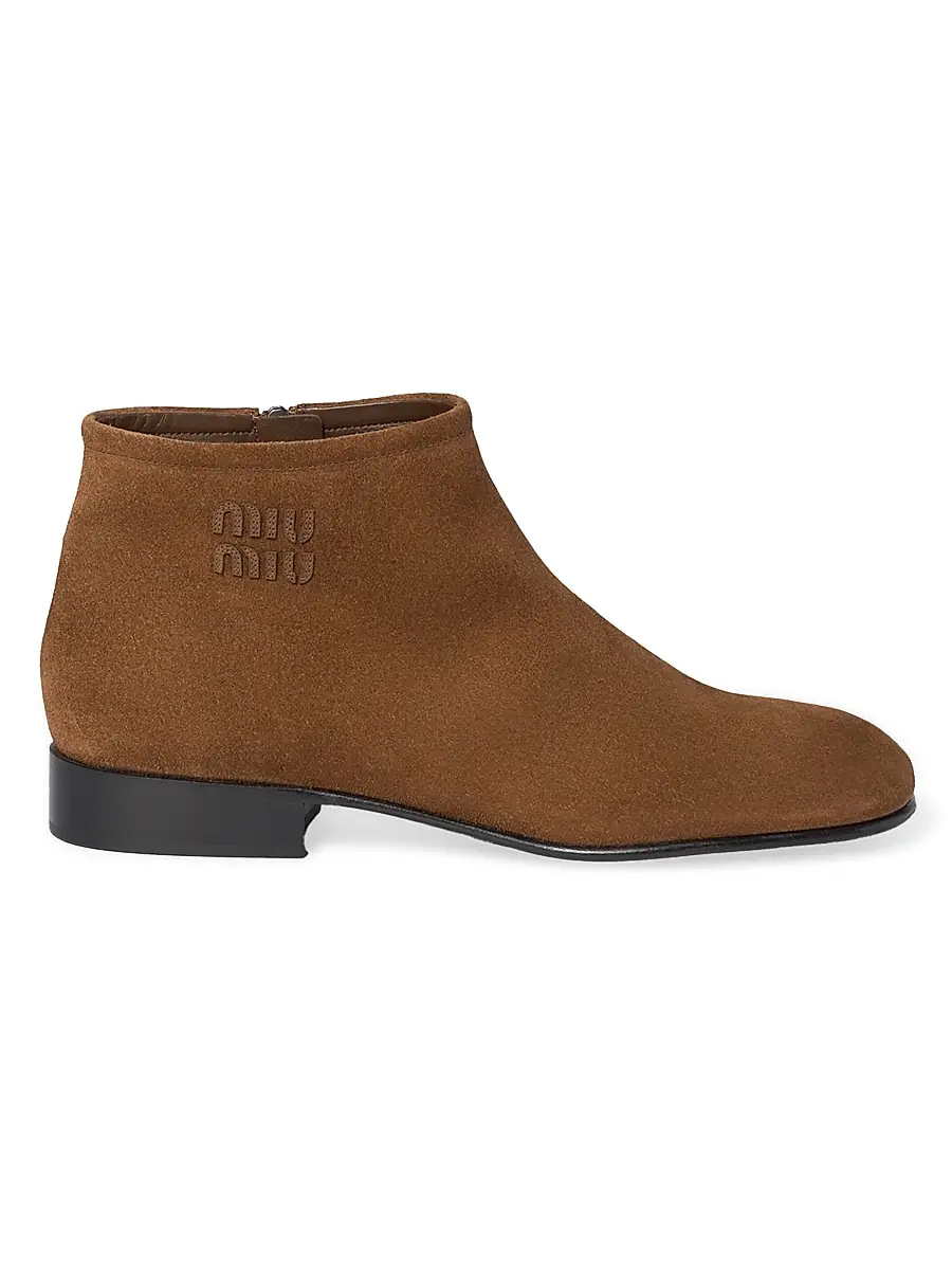 Miu Miu Women's Suede Booties - Brown | Image 1 Miu Miu Women's Suede Booties - Brown | Image 1