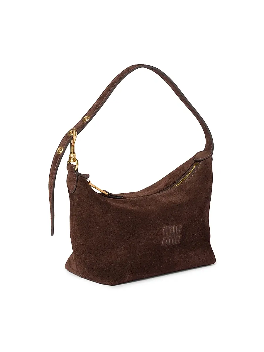 Miu Miu Women's Suede Pouch Top Handle Bag | Thumbnail 2