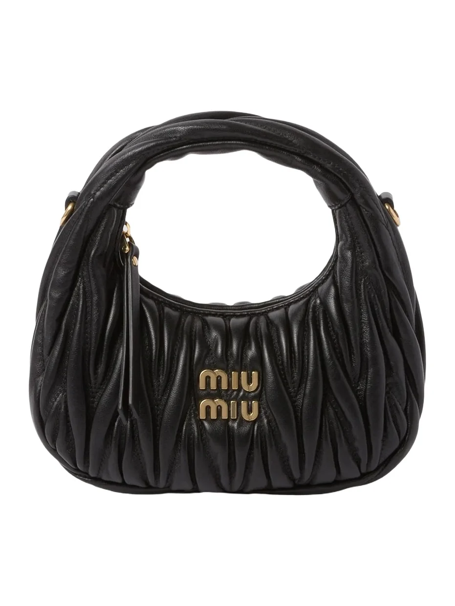 Miu Miu Women's Wander Matelasse Nappa Leather Hobo Mini Bag
