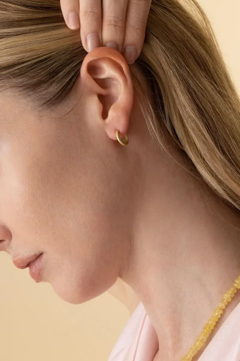 LEIGH MAXWELL Amani Diamond Mini Hoop Earrings | Thumbnail 3 LEIGH MAXWELL Amani Diamond Mini Hoop Earrings | Thumbnail 3