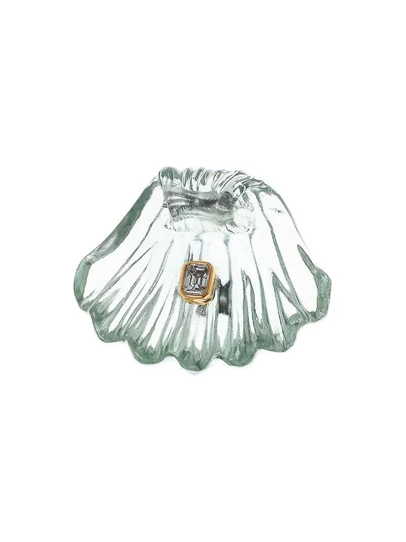 DEZSO BY SARA BELTRÁN Amethyst Diamond Grande Capri Shell Charm