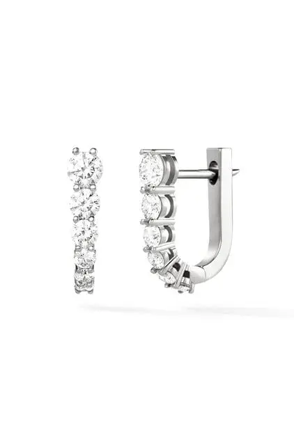 Melissa Kaye Aria U Diamond Huggie Hoop Earrings