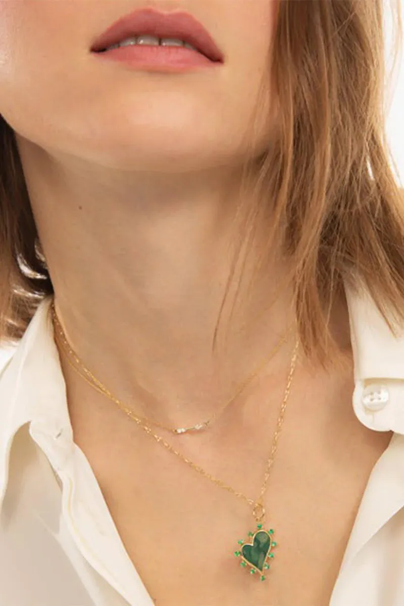 MONICA RICH KOSANN Aventurine Emerald Heart Necklace | Thumbnail 2 MONICA RICH KOSANN Aventurine Emerald Heart Necklace | Thumbnail 2