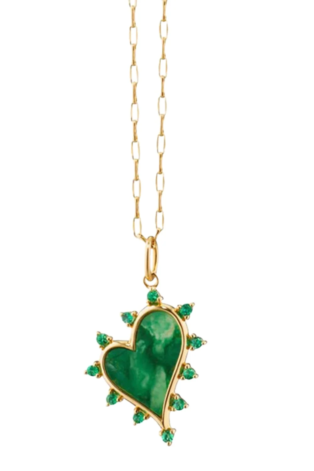 MONICA RICH KOSANN Aventurine Emerald Heart Necklace