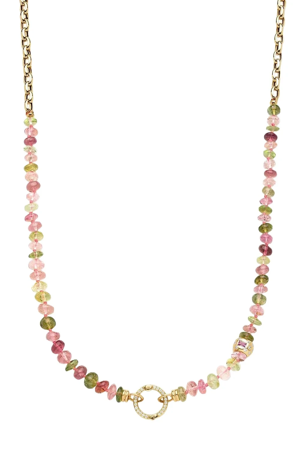 Beaded Tourmaline Closure Necklace