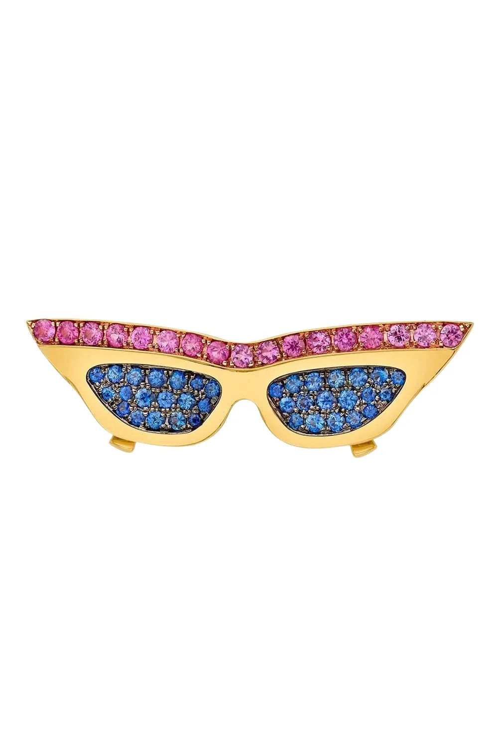 EDINA KISS Blue Pink Sapphire Large Sunglasses Pendant