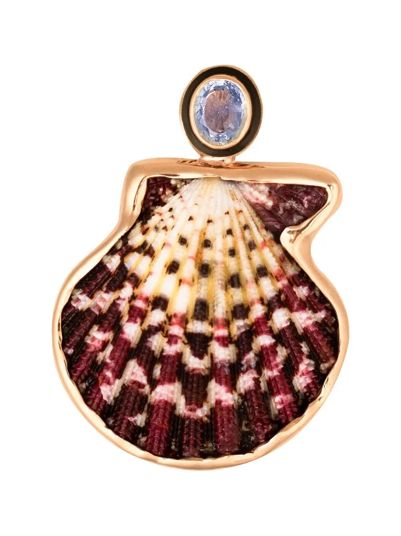 Blue Sapphire Scallop Pendant