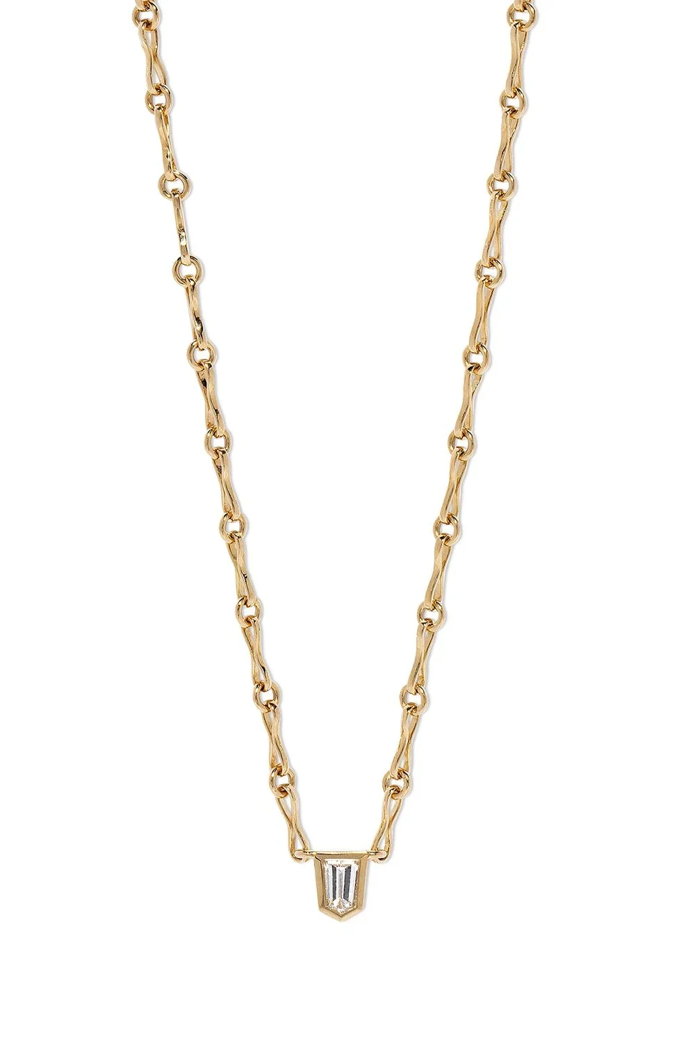 Azlee Bullet Diamond Motif Chain Necklace