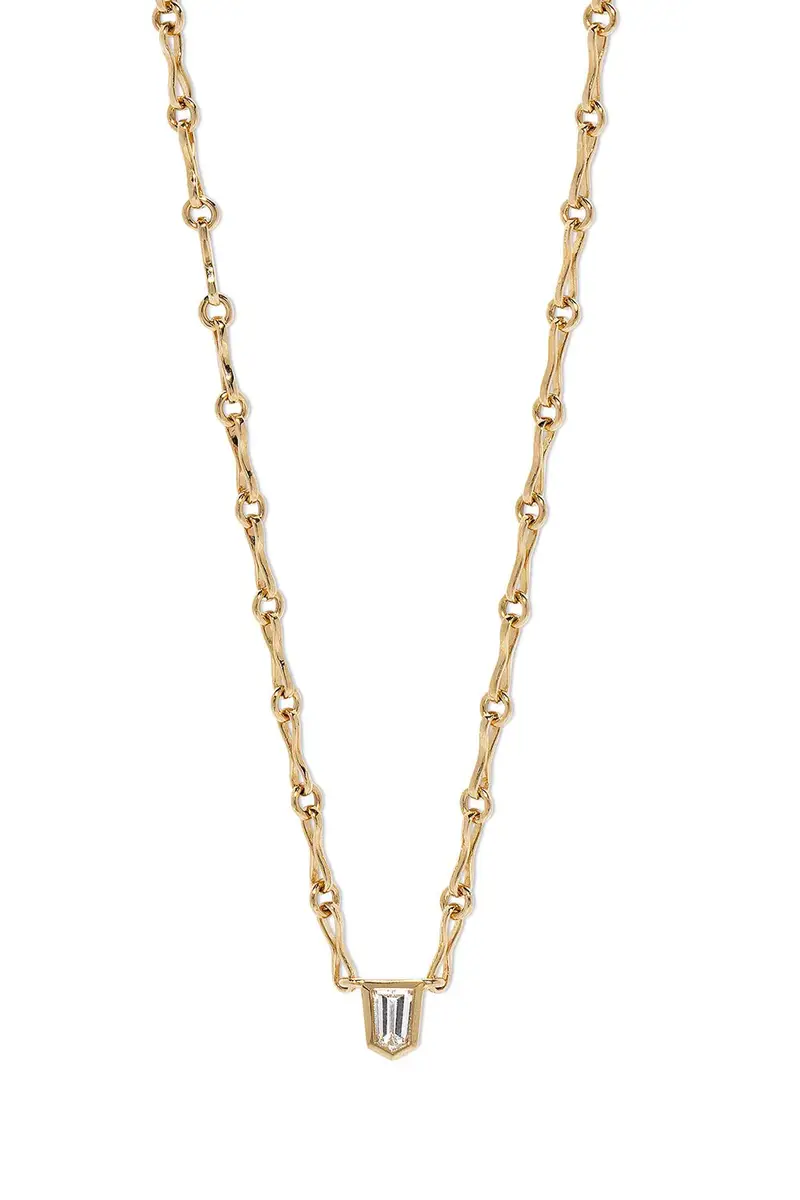 Azlee Bullet Diamond Motif Chain Necklace