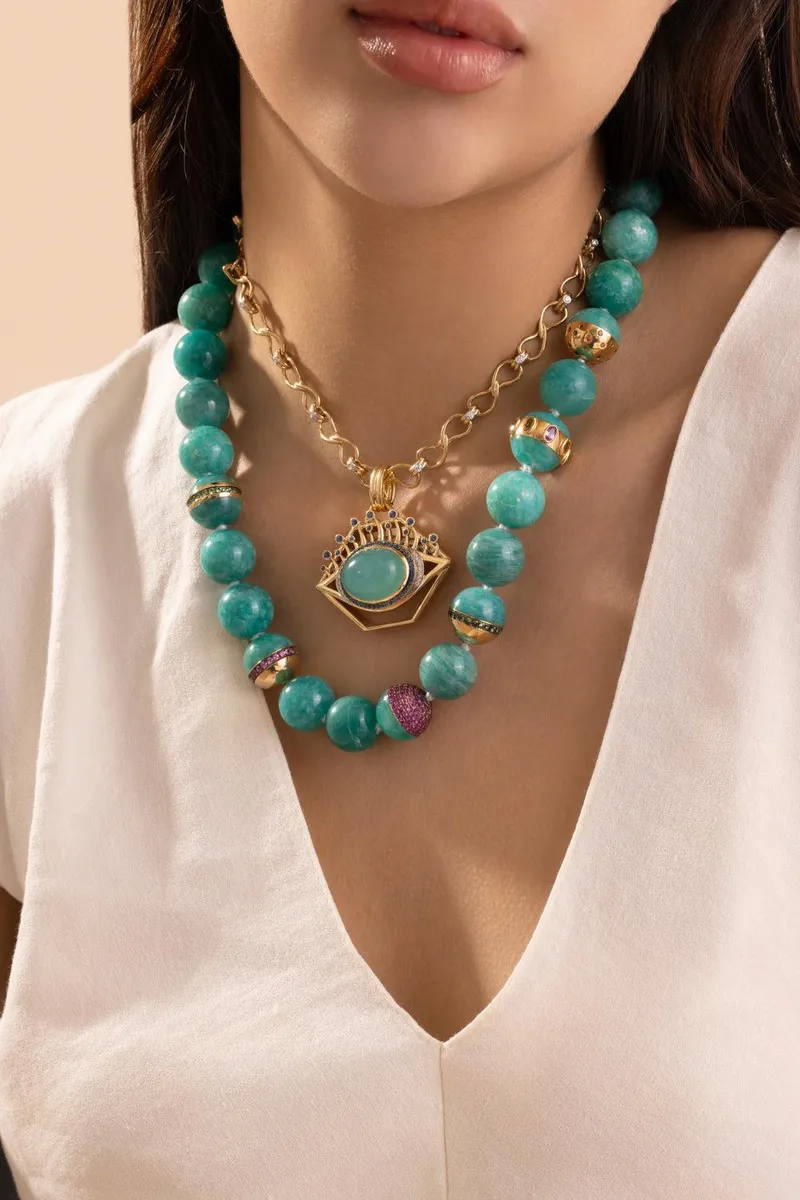 EDINA KISS Chrysoprase Evil Eye Pendant | Thumbnail 3 EDINA KISS Chrysoprase Evil Eye Pendant | Thumbnail 3