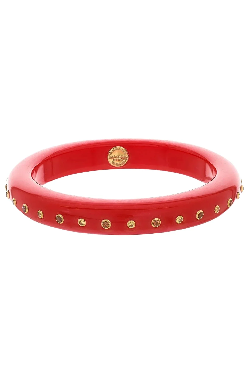 MARK DAVIS Citrine Red Bakelite Bangle