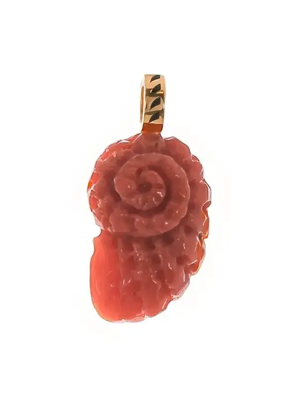 Classic Coral Nautilus Charm