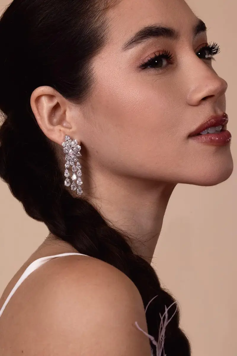 FANTASIA by DESERIO Cluster CZ Drop Earring | Thumbnail 2 FANTASIA by DESERIO Cluster CZ Drop Earring | Thumbnail 2