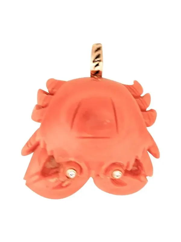 Coral Crab Pendant