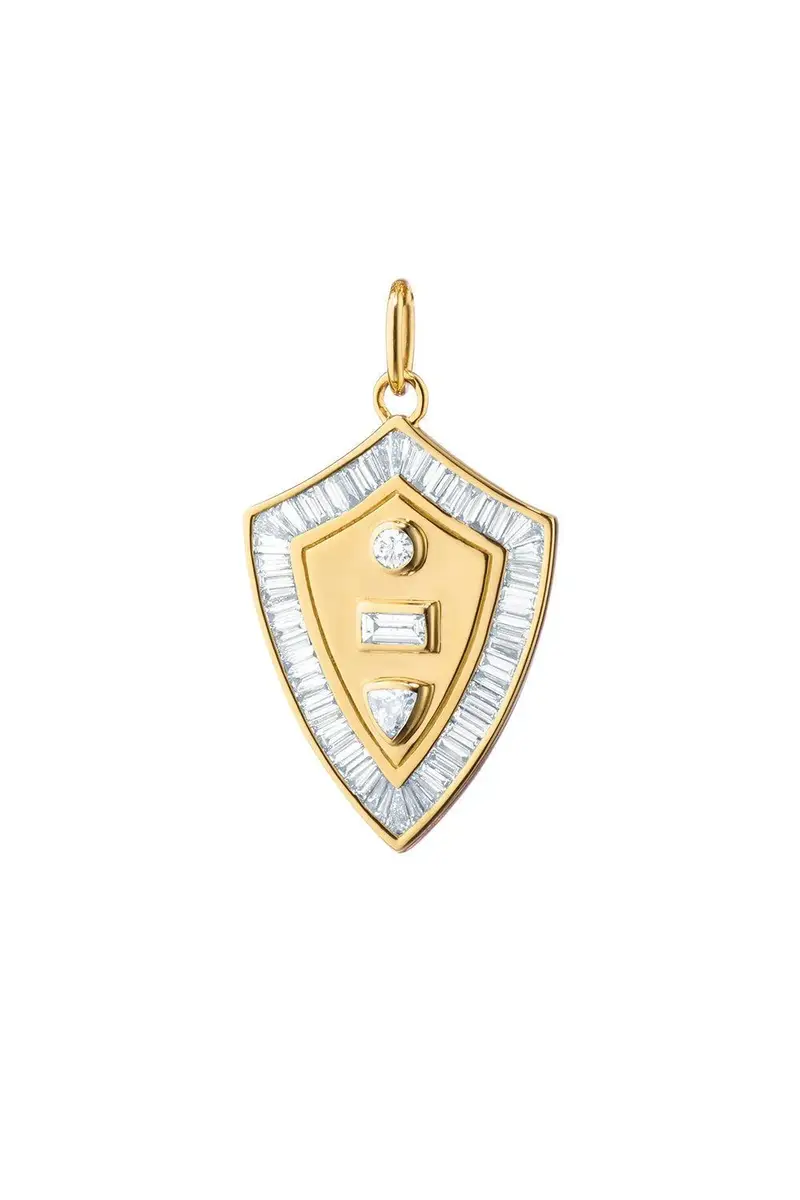 MONICA RICH KOSANN Diamond "Fearless" Shield Pendant | Image 1 MONICA RICH KOSANN Diamond "Fearless" Shield Pendant | Image 1