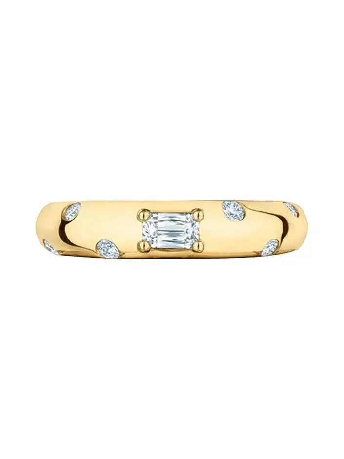 Diamond Cobblestone Wide Band Ring