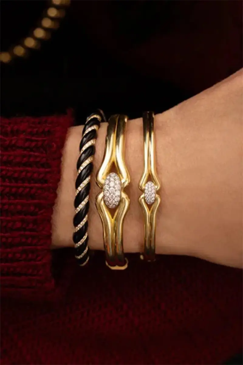 Jenna Blake Diamond Mini Love Knot Bangle Bracelet | Thumbnail 3 Jenna Blake Diamond Mini Love Knot Bangle Bracelet | Thumbnail 3