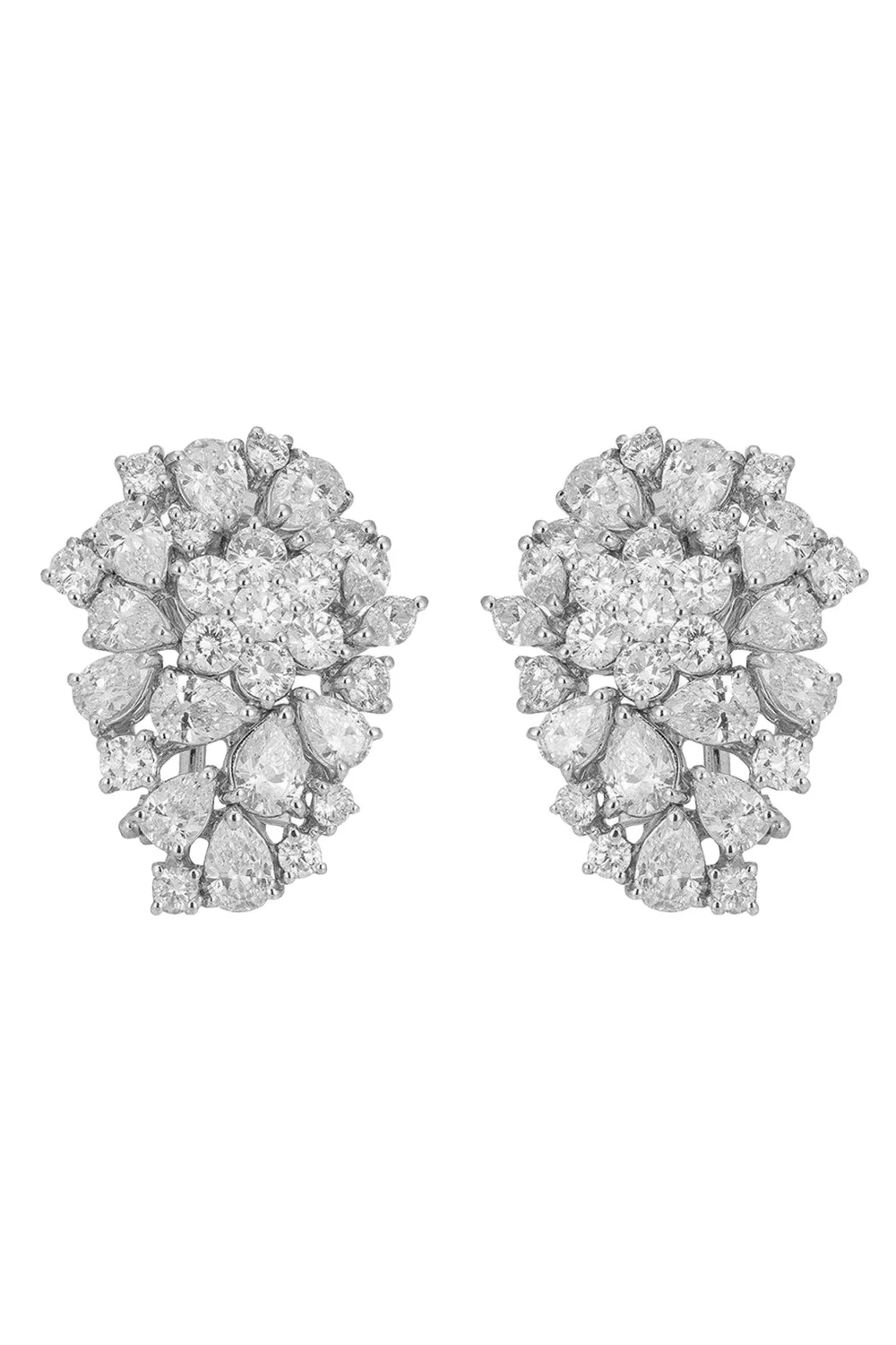 Zydo Diamond Multi Flower Pear Shape Earrings