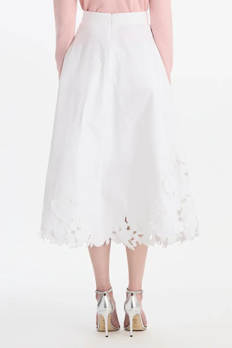 Oscar de la Renta Embroidered Floral Circle Midi Skirt | Thumbnail 5 Oscar de la Renta Embroidered Floral Circle Midi Skirt | Thumbnail 5