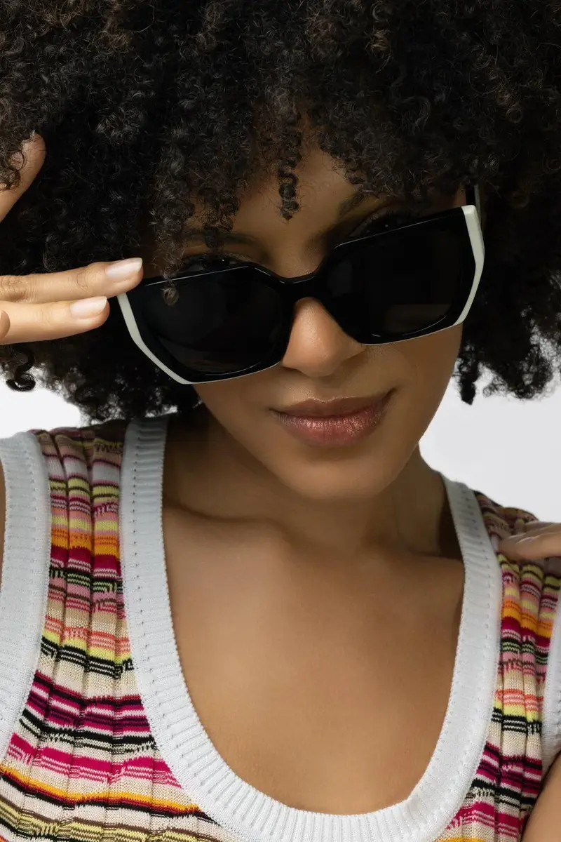 Prada Gradient Rectangular Sunglasses - Black Slate | Thumbnail 2
