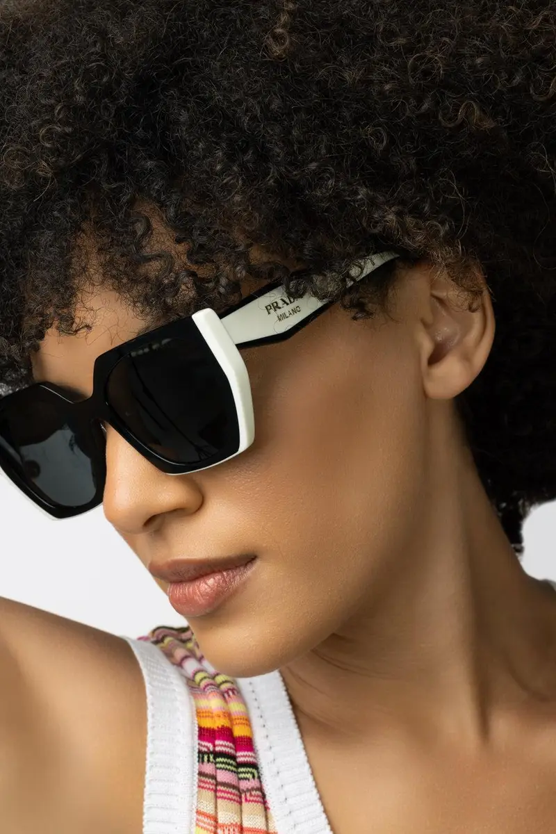 Prada Gradient Rectangular Sunglasses - Black Slate | Thumbnail 3