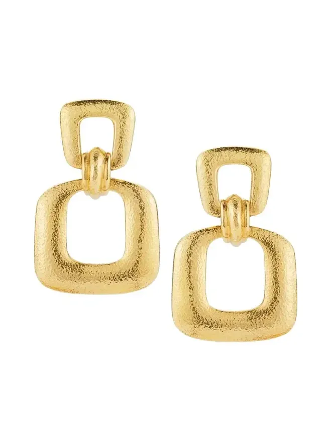 Hammered Retro Hoop Earrings