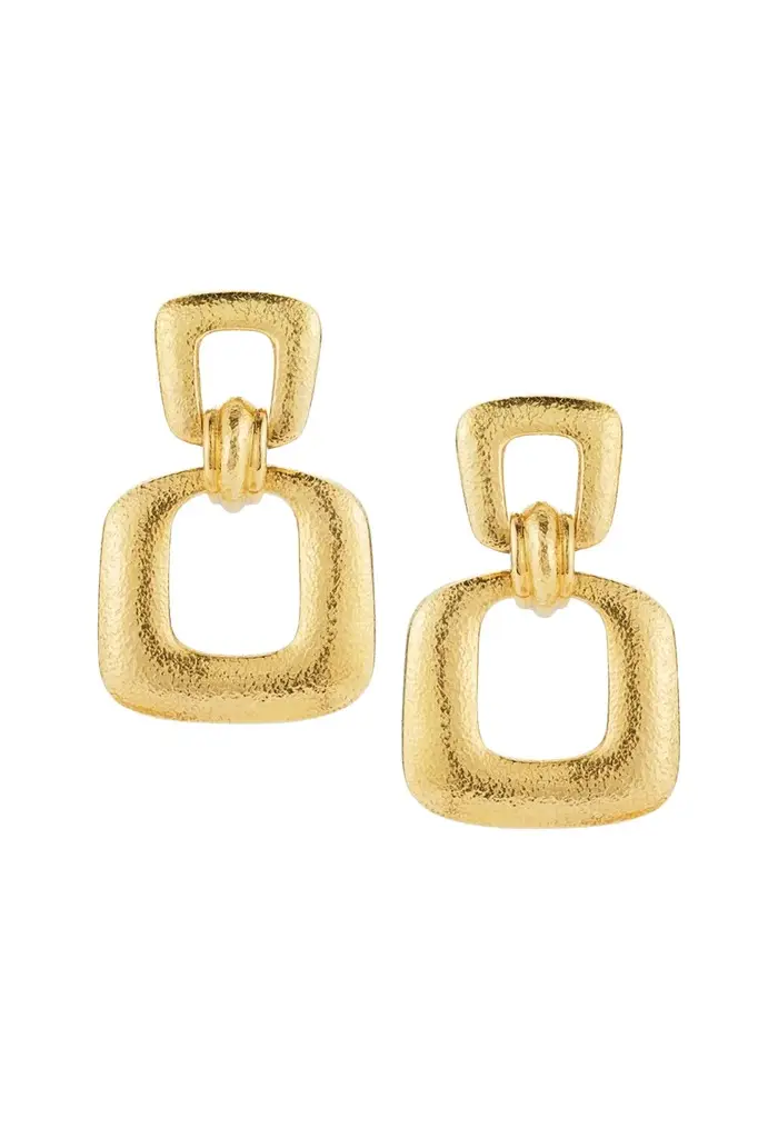 DAVID WEBB Hammered Retro Hoop Earrings
