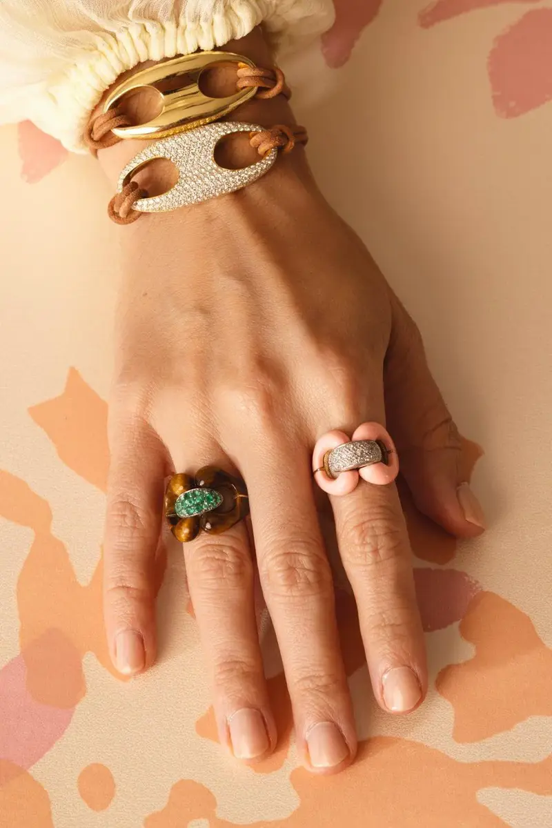 Jenna Blake Large Gold Anchor Link Leather Bracelet | Thumbnail 3 Jenna Blake Large Gold Anchor Link Leather Bracelet | Thumbnail 3