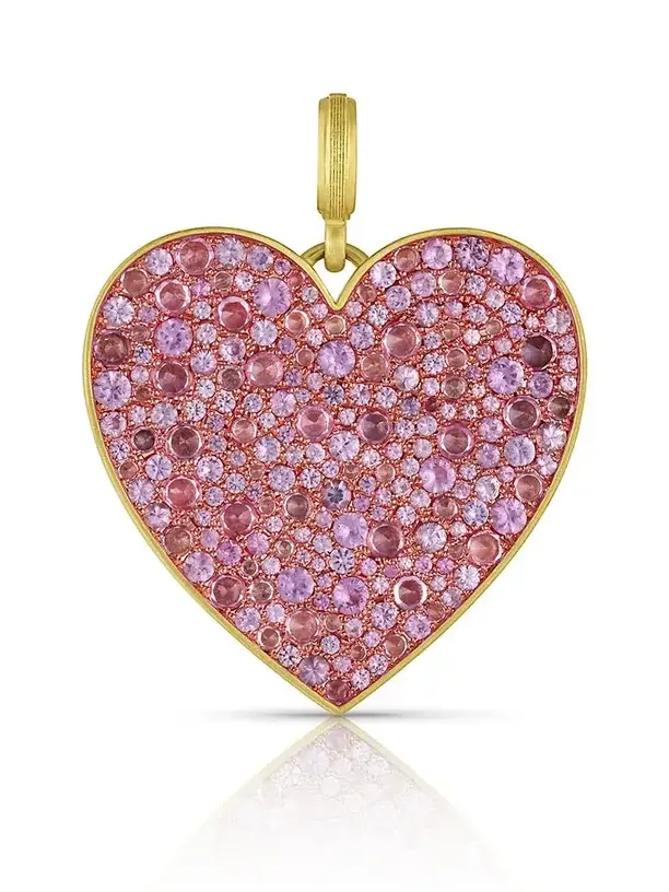 Large Pink Sapphire Heart Pendant